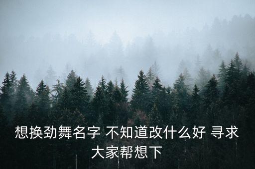 想换劲舞名字 不知道改什么好 寻求大家帮想下