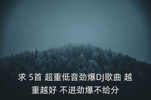 求 5首 超重低音劲爆DJ歌曲 越重越好 不进劲爆不给分