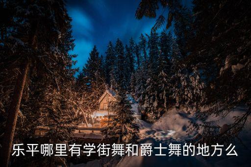 乐平哪里有学街舞和爵士舞的地方么