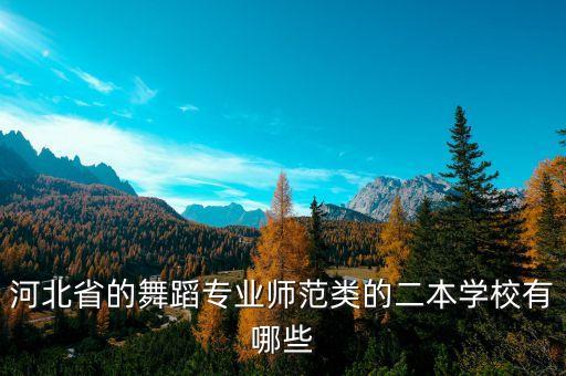 河北省的舞蹈专业师范类的二本学校有哪些
