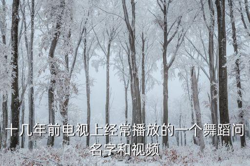 十几年前电视上经常播放的一个舞蹈问名字和视频