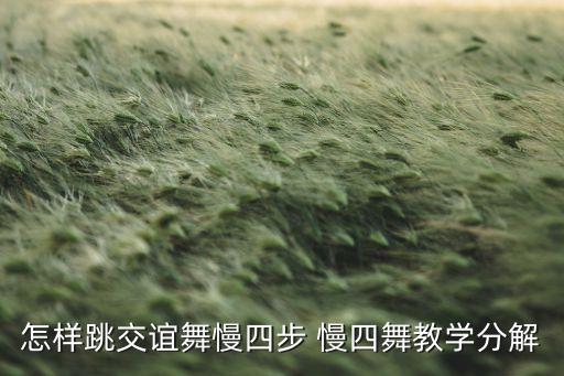初学双人舞四步教学视频，我想学双人舞老四步