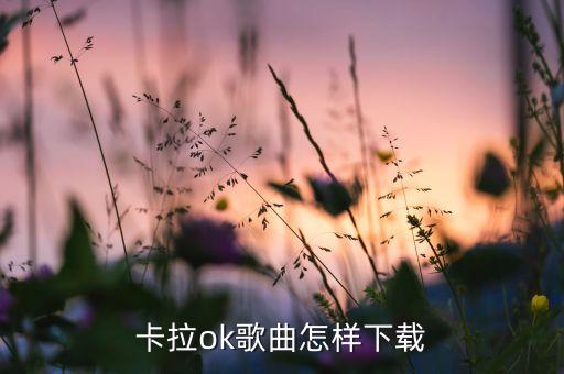 卡拉ok歌曲怎样下载